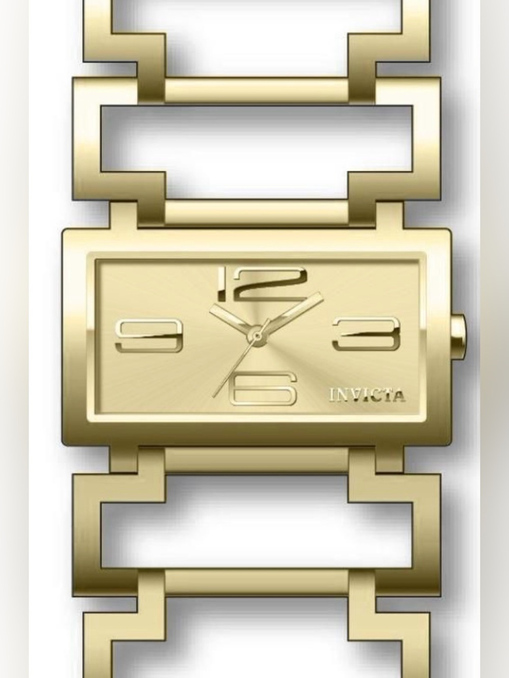 Invicta Gold-Tone Rectangular Bracelet Watch